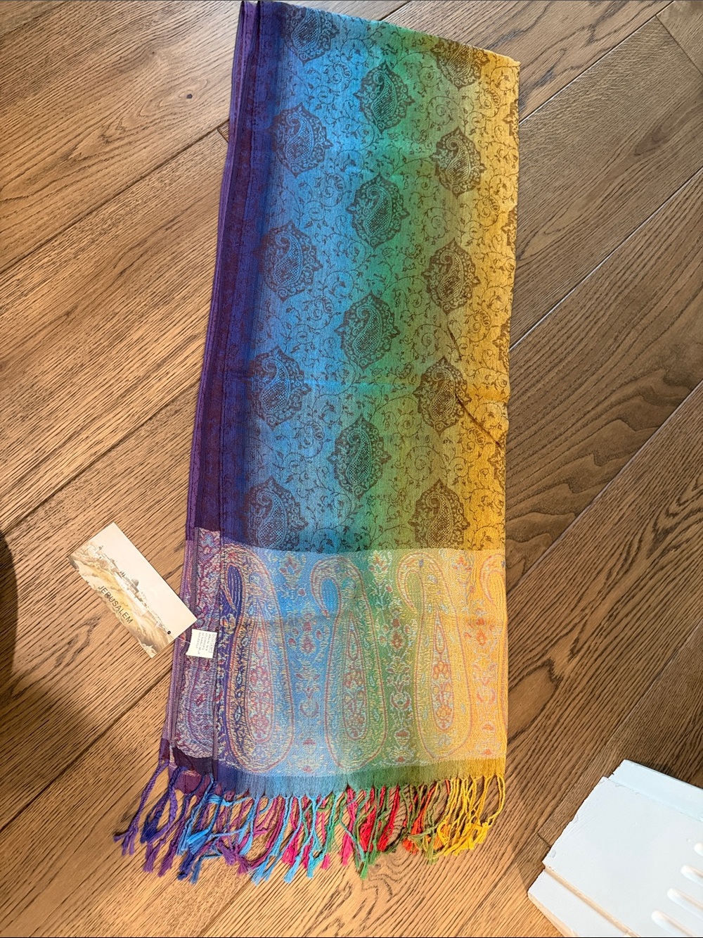 Multicolor Paisley Gradient Scarf - Rainbow Tones